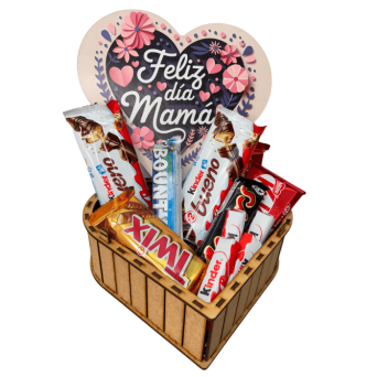 caja mama madera azul