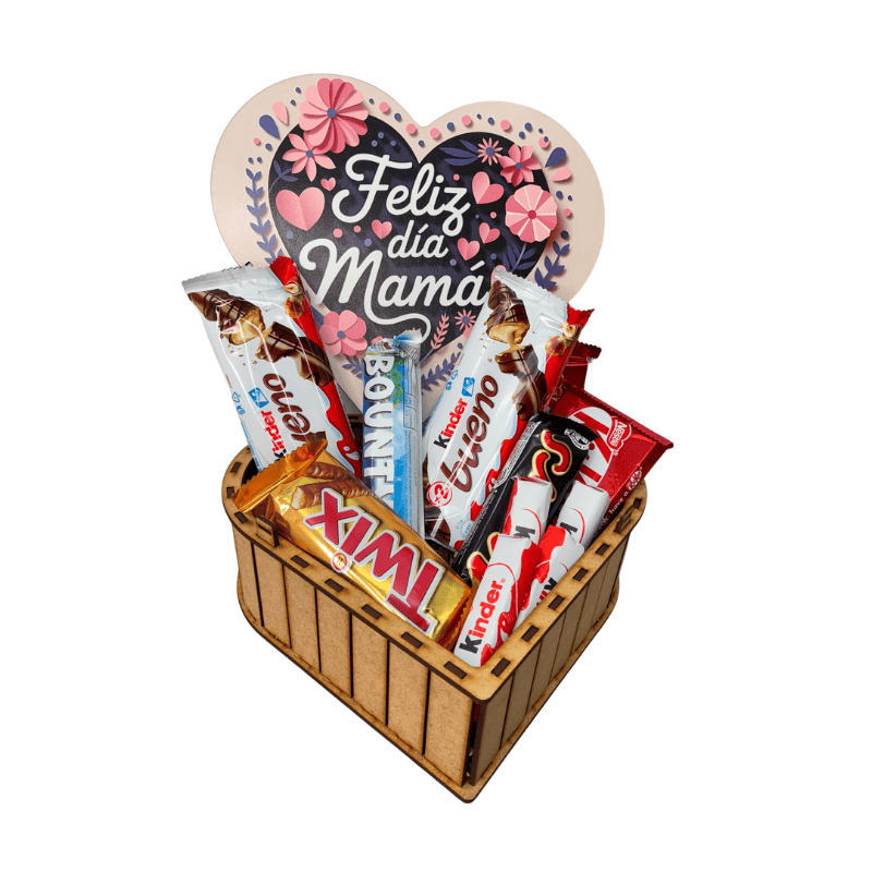 caja mama madera azul