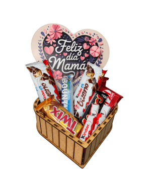 caja mama madera azul