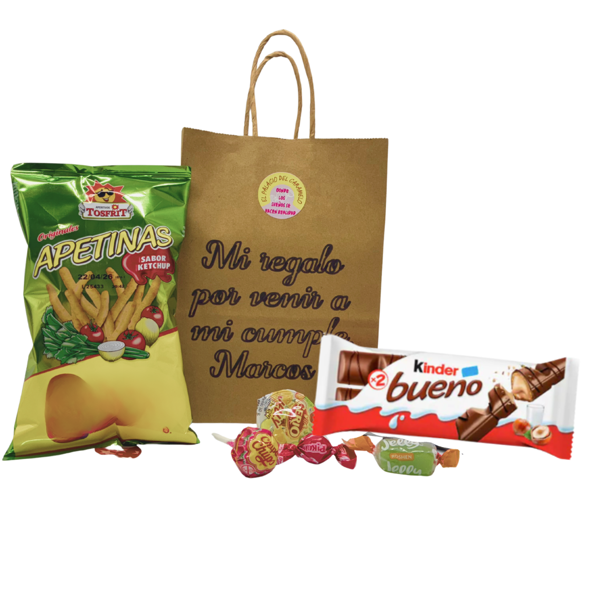 🍭 Bolsa de Chuches Personalizada para Cumpleaños, Bautizos y Bodas