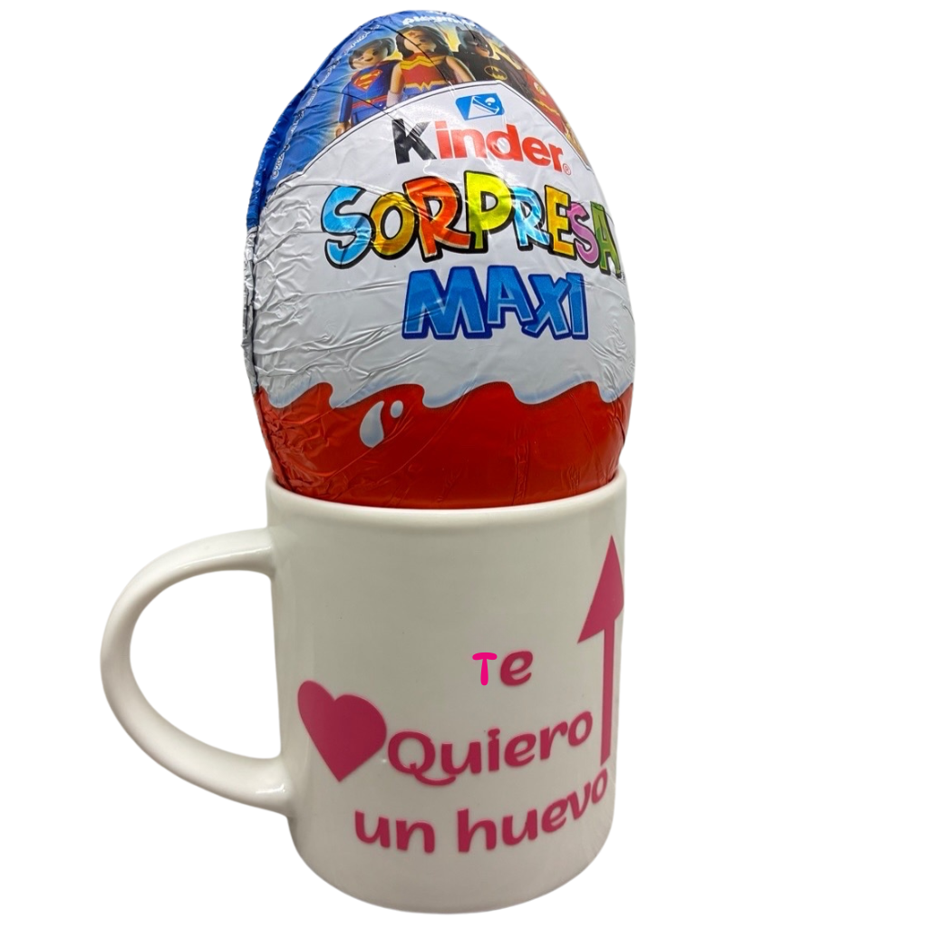 🥚☕ Taza Personalizada con Huevo Kinder Maxi – Regalo Original