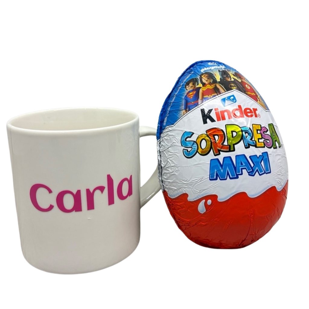 🥚☕ Taza Personalizada con Huevo Kinder Maxi – Regalo Original