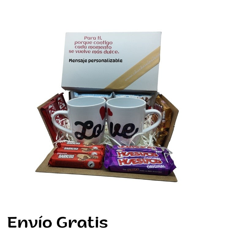 Valentine's Gift Box with Personalized Mugs - A Gift to Share